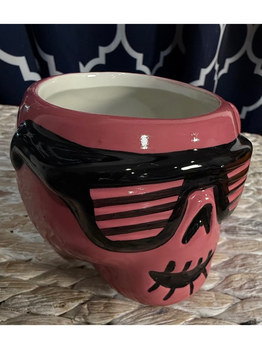 Hyde & Eek Pink Skull with Sunglasses Ceramic Halloween Coffee Cup Mug Target